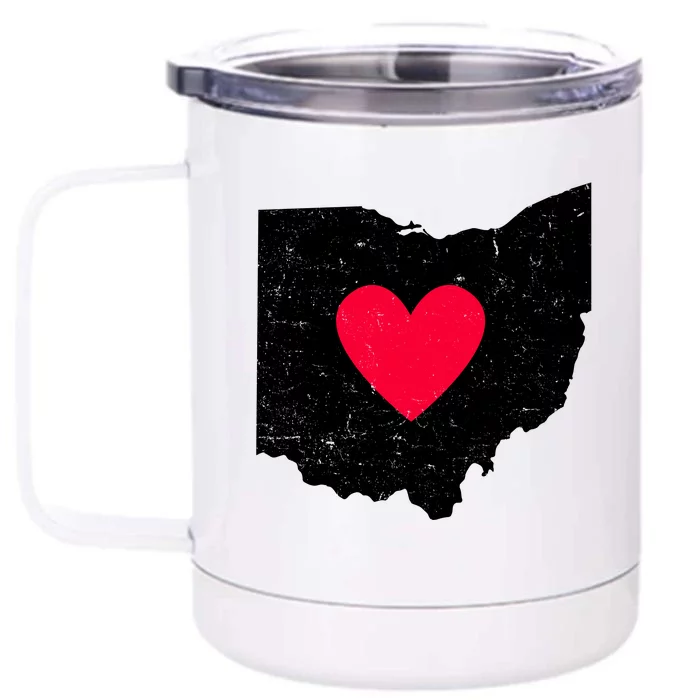 Distressed Ohio State Love Front & Back 12oz Stainless Steel Tumbler Cup