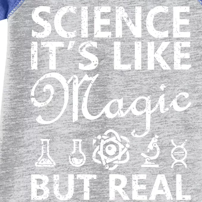 Distressed Science It's Like Magic But Real March For Science Infant Baby Jersey Bodysuit