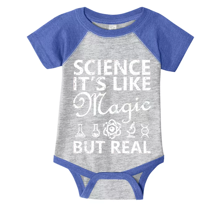 Distressed Science It's Like Magic But Real March For Science Infant Baby Jersey Bodysuit