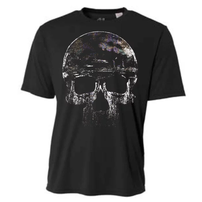 Distressed Skull Graphic Cooling Performance Crew T-Shirt