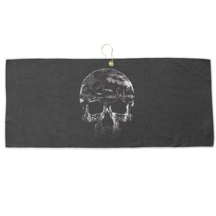 Distressed Skull Graphic Large Microfiber Waffle Golf Towel