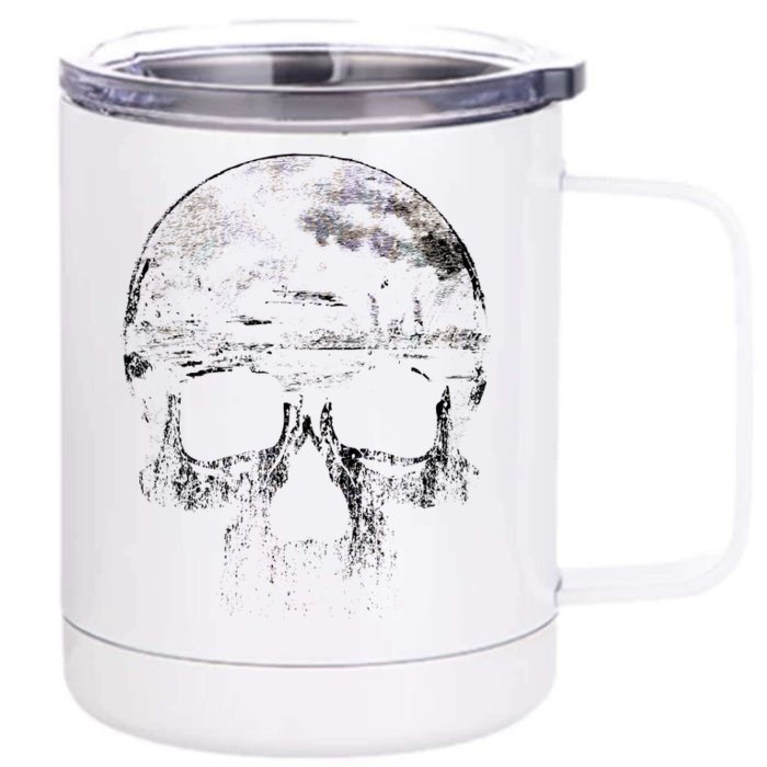 Distressed Skull Graphic Front & Back 12oz Stainless Steel Tumbler Cup