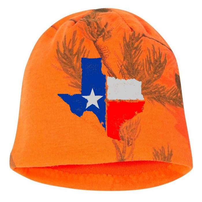 Distressed Texas State Map Flag Kati - Camo Knit Beanie