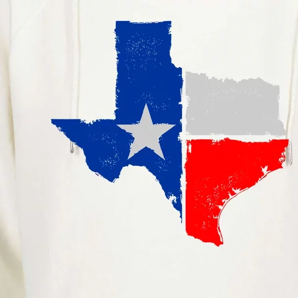 Distressed Texas State Map Flag Womens Funnel Neck Pullover Hood