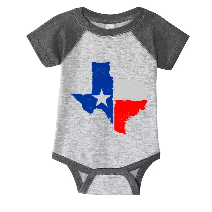 Distressed Texas State Map Flag Infant Baby Jersey Bodysuit