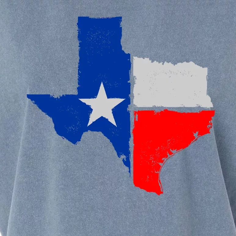 Distressed Texas State Map Flag Garment-Dyed Women's Muscle Tee