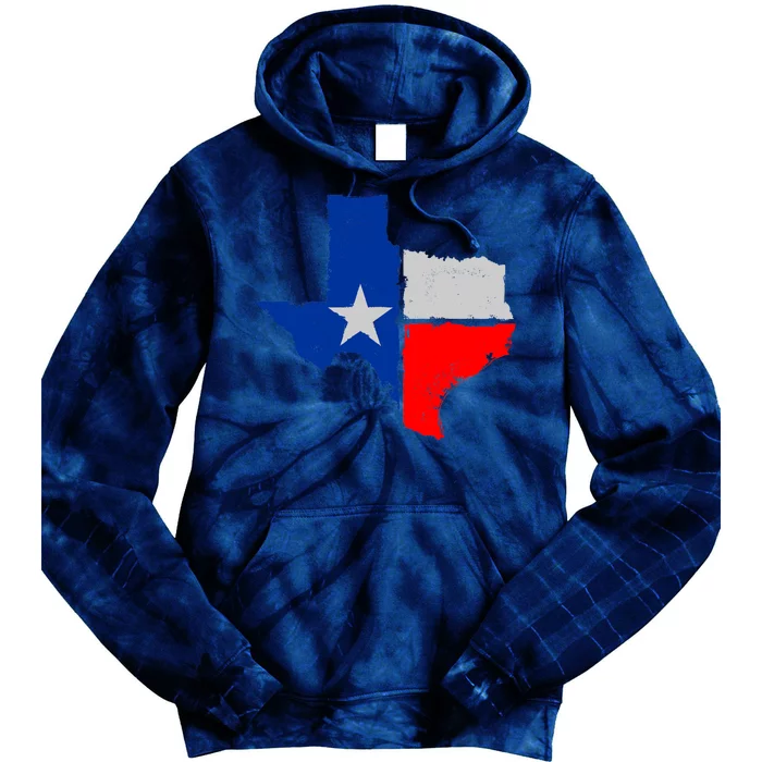 Distressed Texas State Map Flag Tie Dye Hoodie