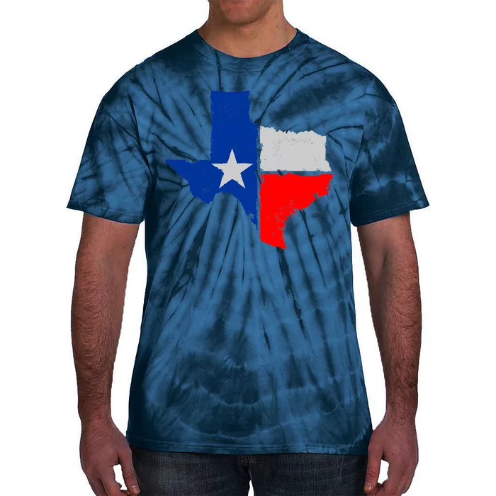 Distressed Texas State Map Flag Tie-Dye T-Shirt