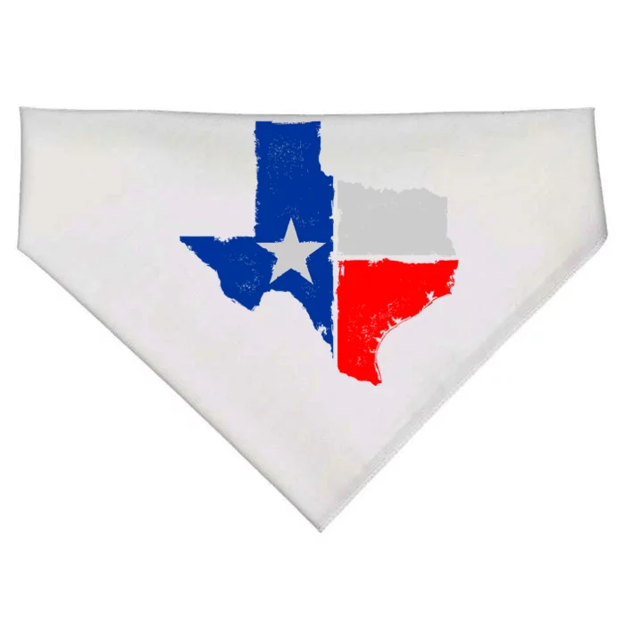 Distressed Texas State Map Flag USA-Made Doggie Bandana