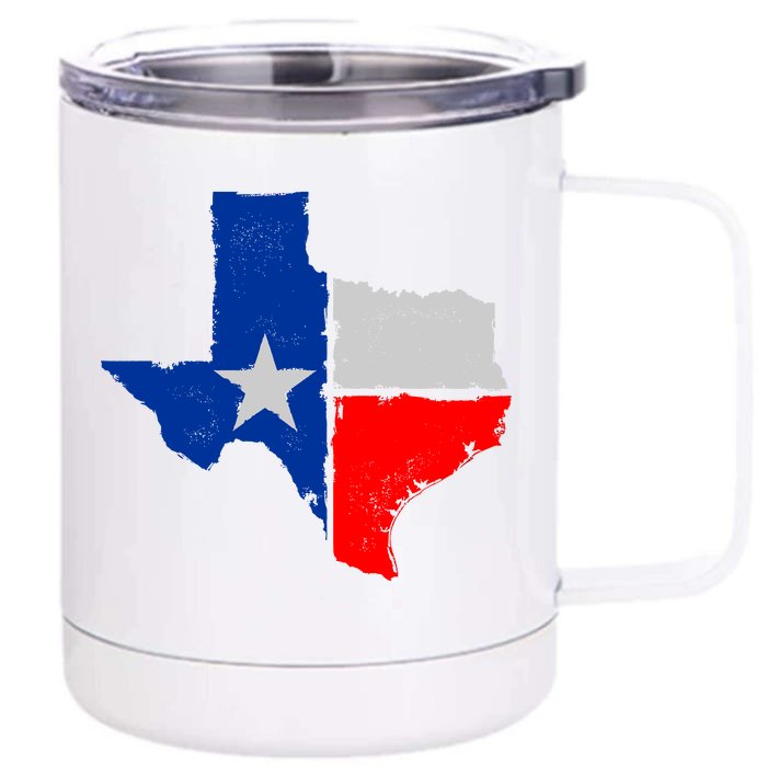 Distressed Texas State Map Flag Front & Back 12oz Stainless Steel Tumbler Cup