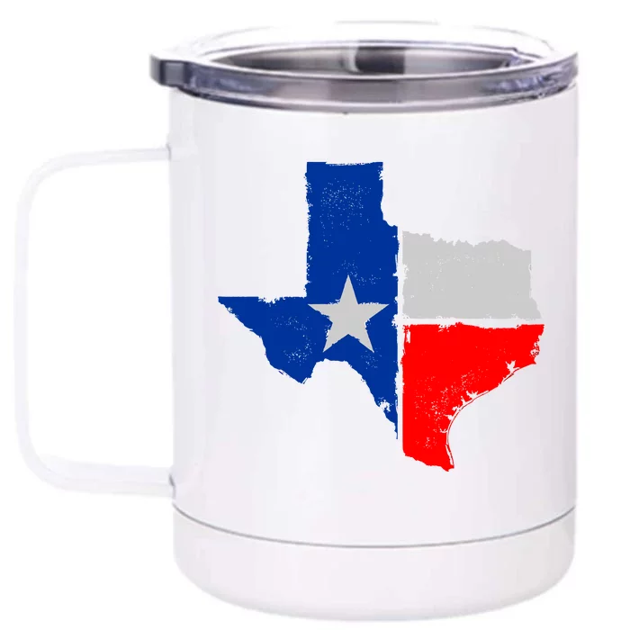 Distressed Texas State Map Flag Front & Back 12oz Stainless Steel Tumbler Cup