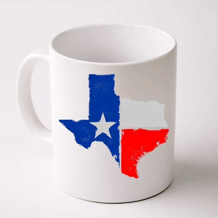 Distressed Texas State Map Flag Front & Back Coffee Mug