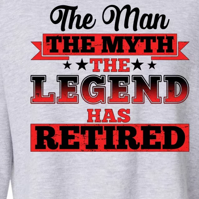 Distressed The Man The Myth The Legend Has Retired Cropped Pullover Crew