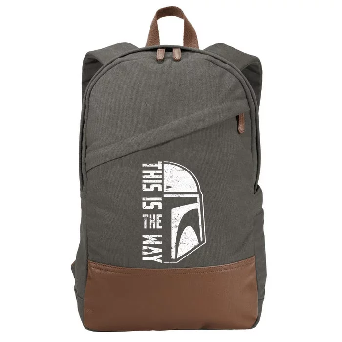 Distressed This Is The Way Helmet Cotton Canvas Backpack