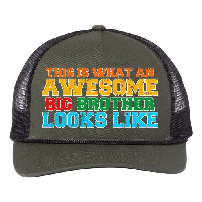 Distressed This is What an Awesome Big Brother Looks Like Retro Rope Trucker Hat Cap