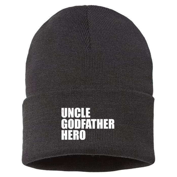 Distressed Uncle Godfather Hero Sustainable Knit Beanie