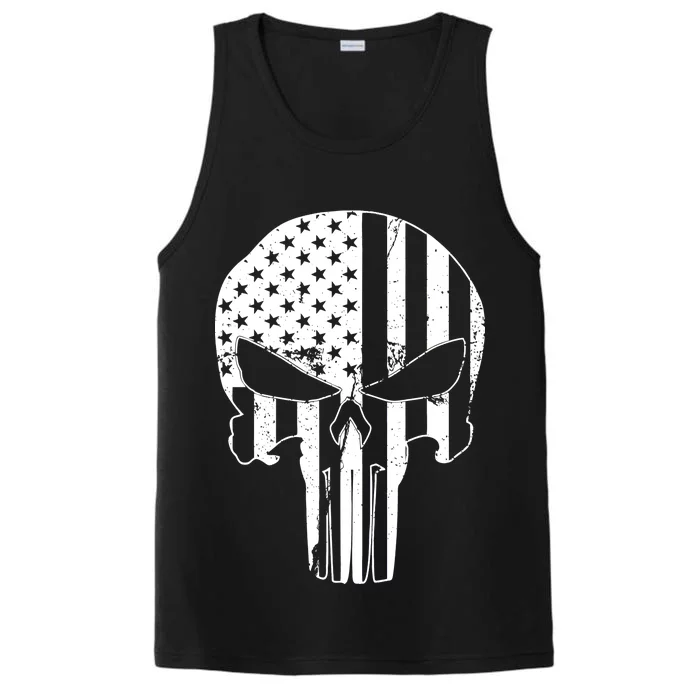 Distressed USA American Skull Performance Tank