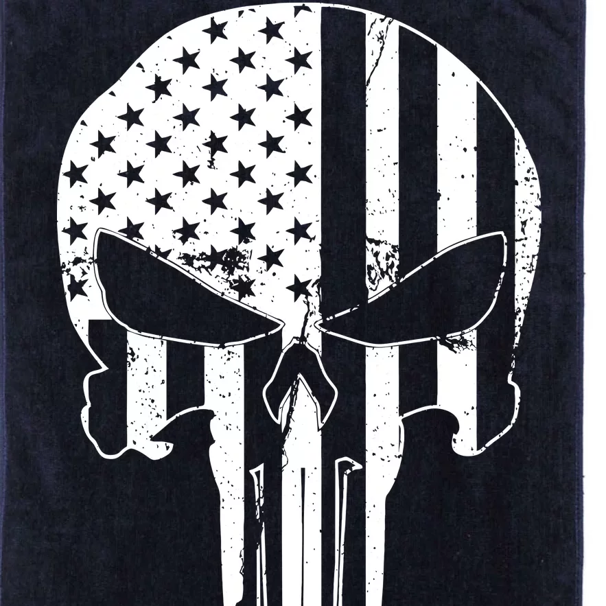 Distressed USA American Skull Platinum Collection Golf Towel