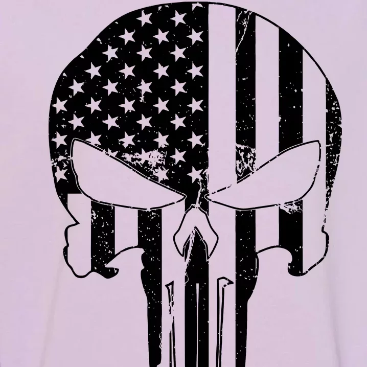 Distressed USA American Skull Garment-Dyed Sweatshirt