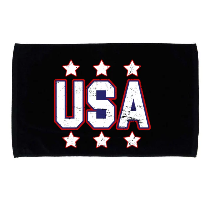 Distressed USA Patriotic Logo Microfiber Hand Towel