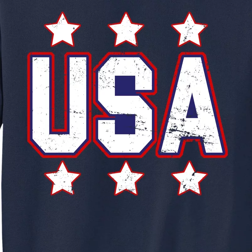 Distressed USA Patriotic Logo Tall Sweatshirt