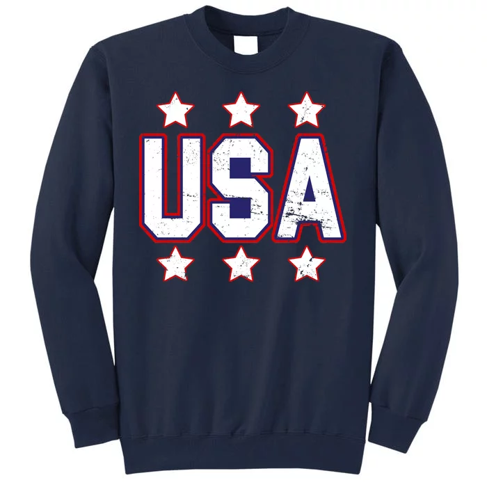 Distressed USA Patriotic Logo Tall Sweatshirt