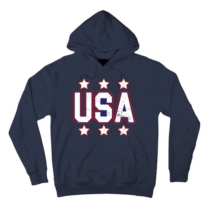 Distressed USA Patriotic Logo Tall Hoodie