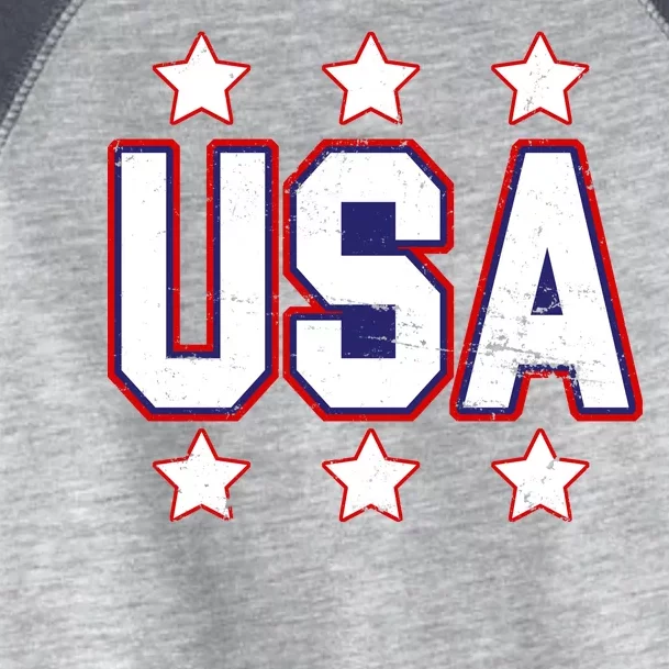 Distressed USA Patriotic Logo Toddler Fine Jersey T-Shirt