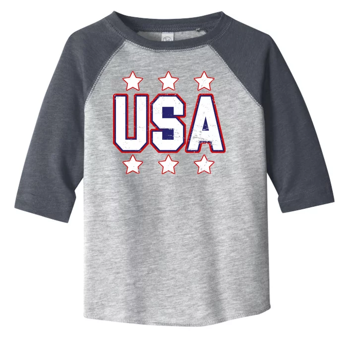 Distressed USA Patriotic Logo Toddler Fine Jersey T-Shirt