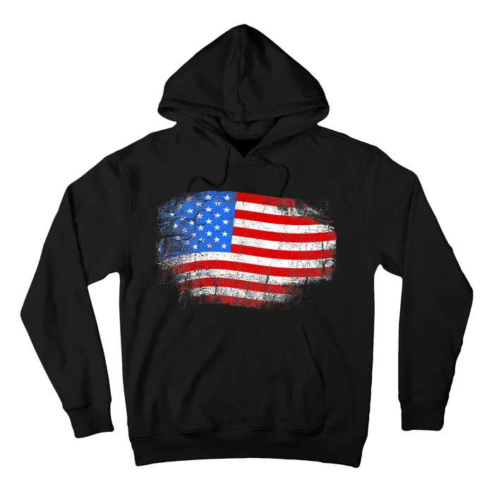 Distressed USA Waving Flag Hoodie