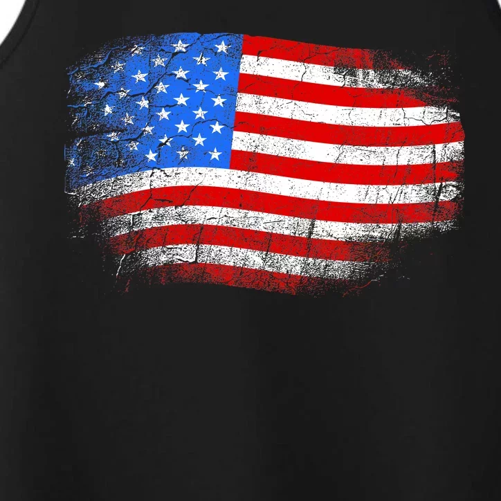 Distressed USA Waving Flag Performance Tank