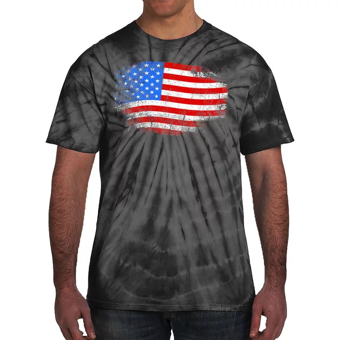 Distressed USA Waving Flag Tie-Dye T-Shirt