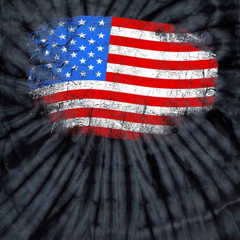 Distressed USA Waving Flag Tie-Dye T-Shirt