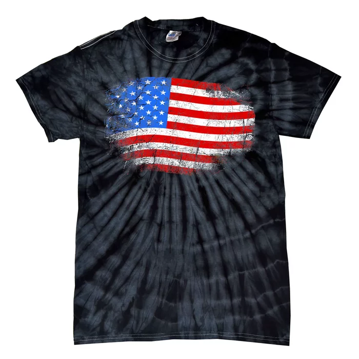 Distressed USA Waving Flag Tie-Dye T-Shirt