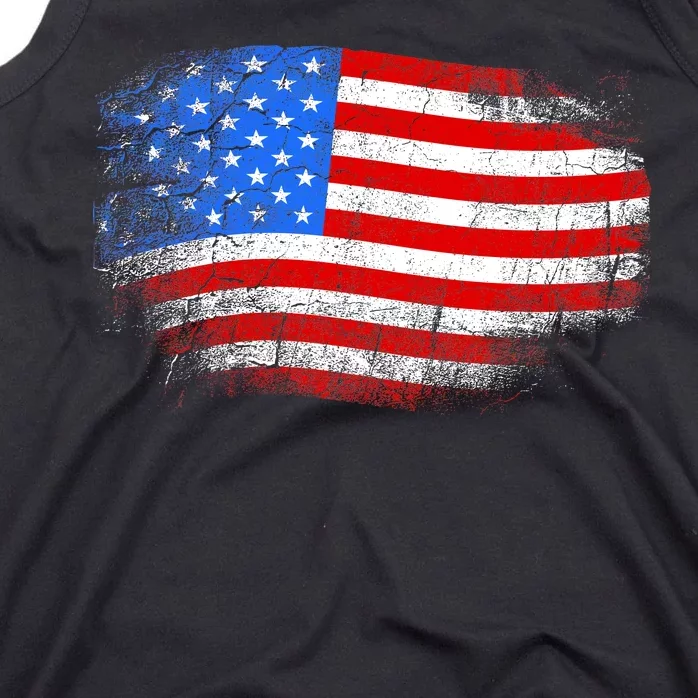 Distressed USA Waving Flag Tank Top