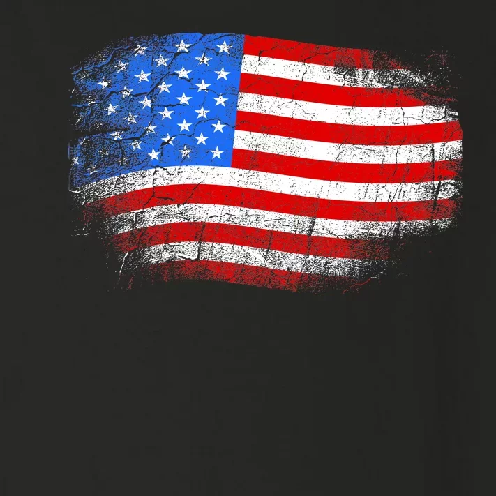 Distressed USA Waving Flag Toddler Long Sleeve Shirt