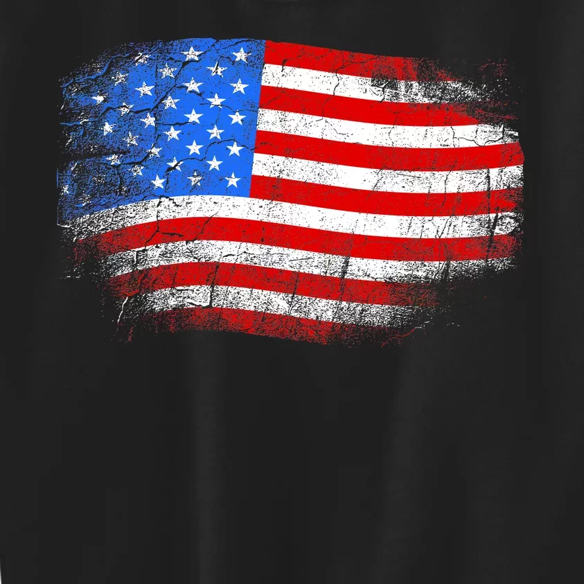 Distressed USA Waving Flag Kids Sweatshirt