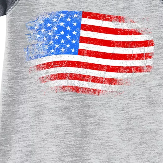 Distressed USA Waving Flag Infant Baby Jersey Bodysuit