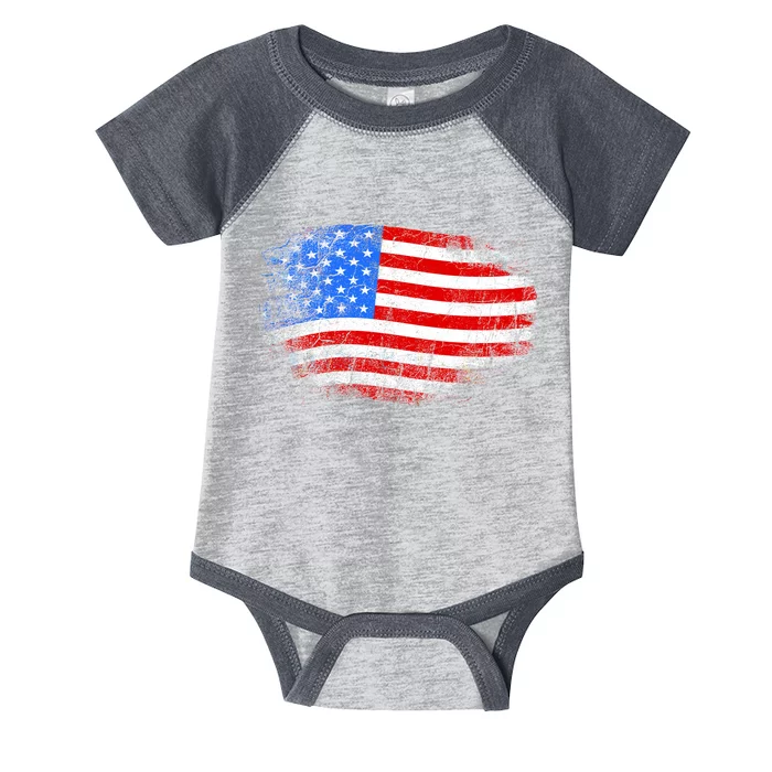 Distressed USA Waving Flag Infant Baby Jersey Bodysuit