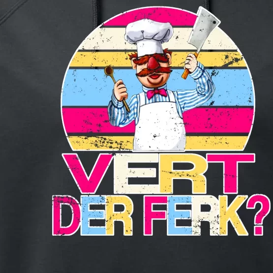 Distressed Vert Der Ferk Retro Chef Performance Fleece Hoodie