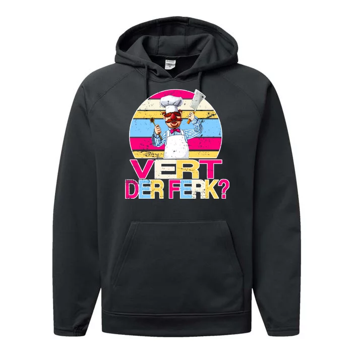 Distressed Vert Der Ferk Retro Chef Performance Fleece Hoodie