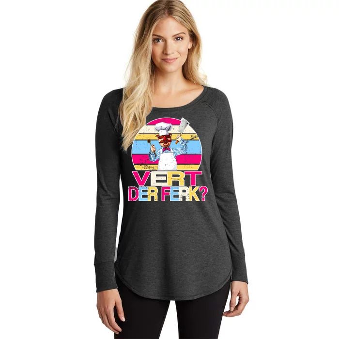 Distressed Vert Der Ferk Retro Chef Women's Perfect Tri Tunic Long Sleeve Shirt