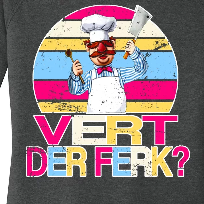 Distressed Vert Der Ferk Retro Chef Women's Perfect Tri Tunic Long Sleeve Shirt