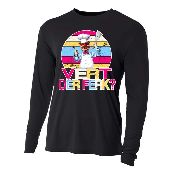 Distressed Vert Der Ferk Retro Chef Cooling Performance Long Sleeve Crew