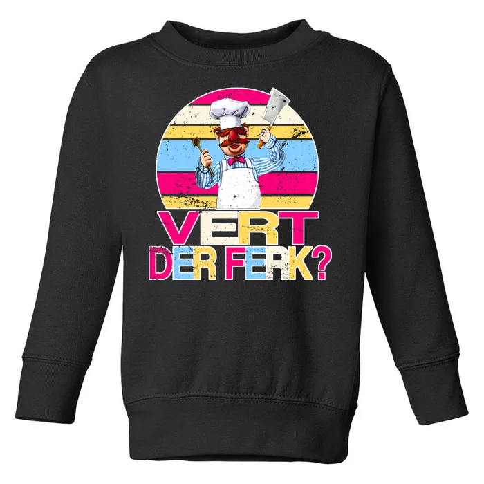 Distressed Vert Der Ferk Retro Chef Toddler Sweatshirt