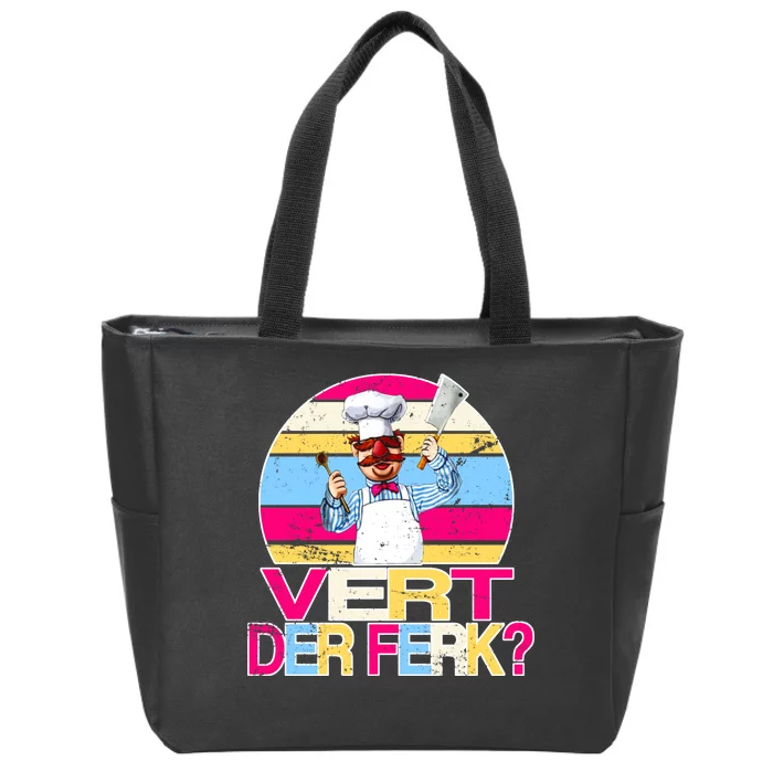 Distressed Vert Der Ferk Retro Chef Zip Tote Bag