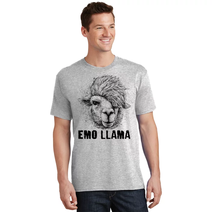 Distressed Vintage Emo Llama Alpaca T-Shirt