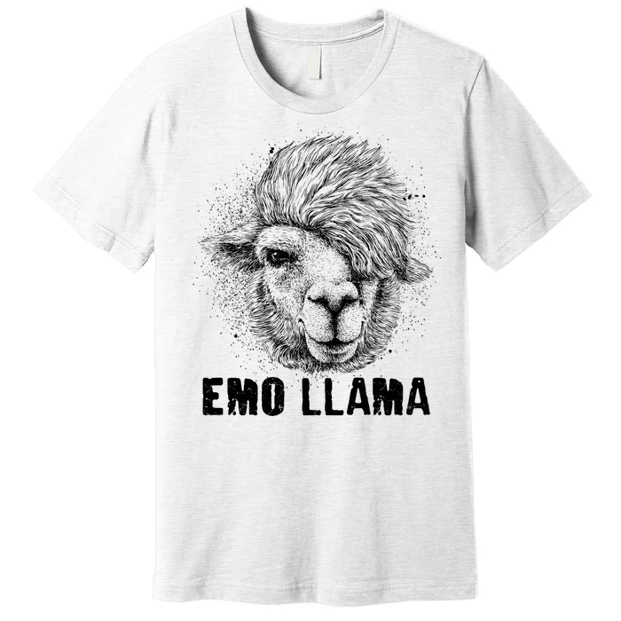 Distressed Vintage Emo Llama Alpaca Premium T-Shirt