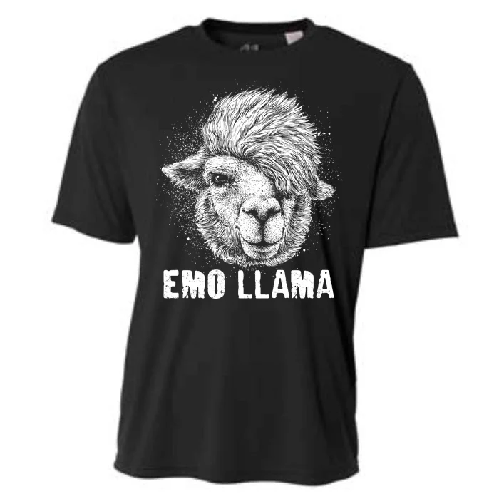 Distressed Vintage Emo Llama Alpaca Cooling Performance Crew T-Shirt