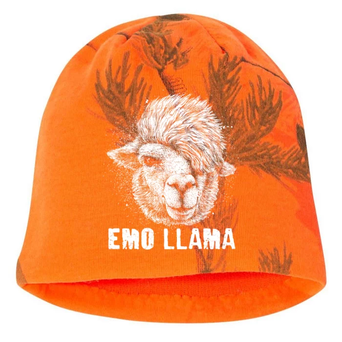 Distressed Vintage Emo Llama Alpaca Kati - Camo Knit Beanie